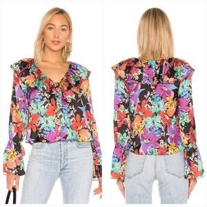 Tularosa Catherine Blouse in Magenta Blooms XXS
